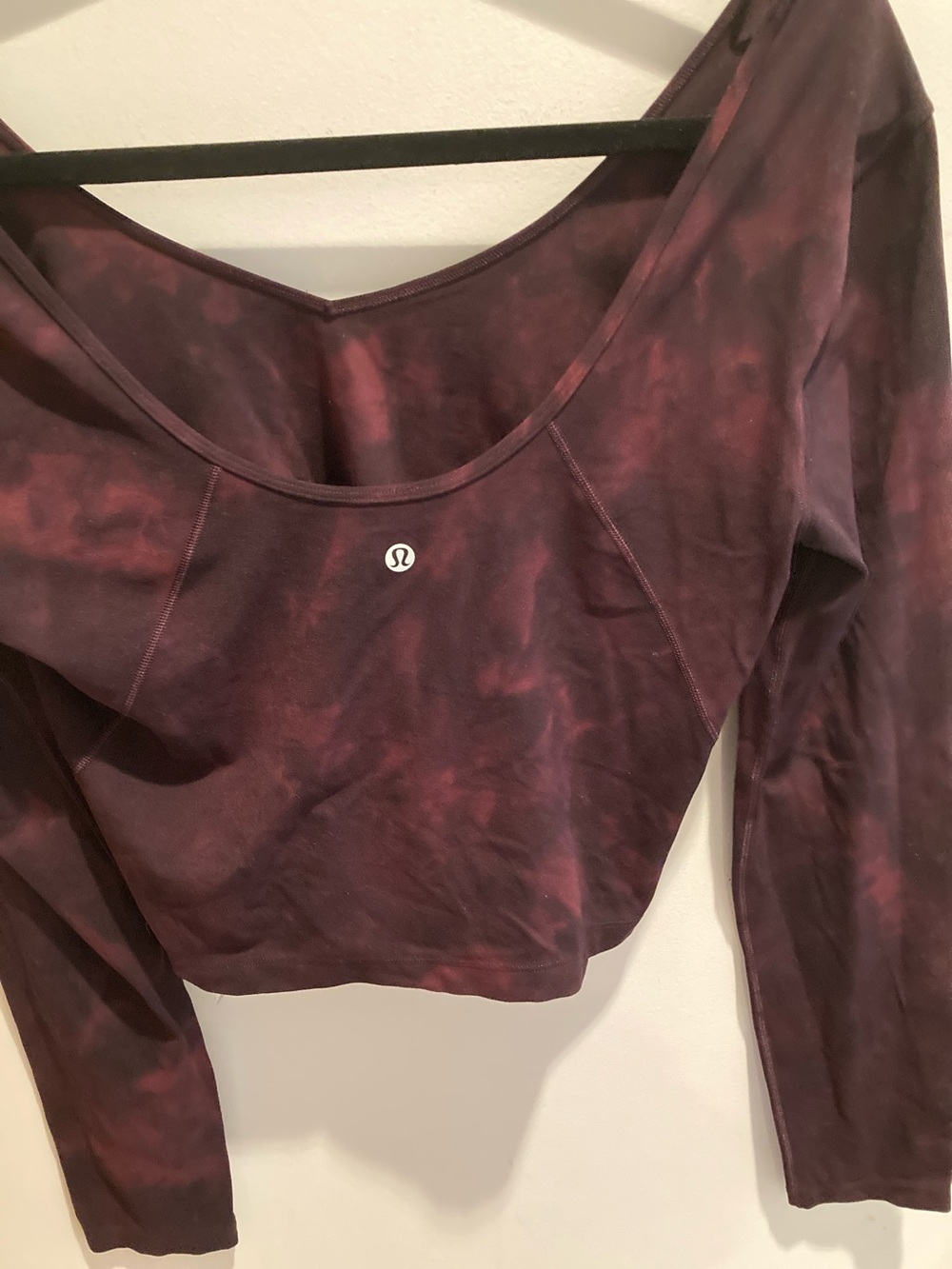 lululemon athletica Plum Tie-Dye Long-Sleeve Crop Top size 10
